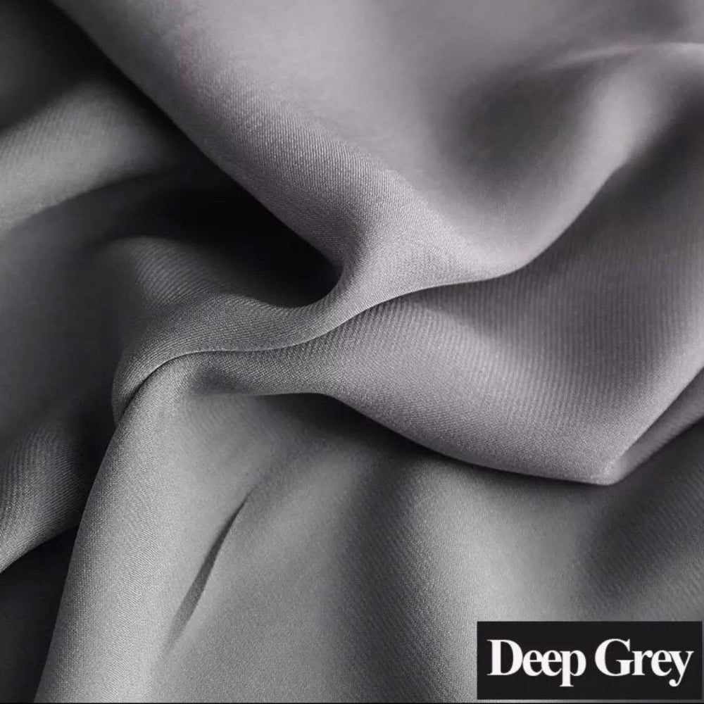 Velour Satin Κουρτίνα Γκρι 80% Σκίασης Με Τρέσα Υ270xΦ280cm 341-11