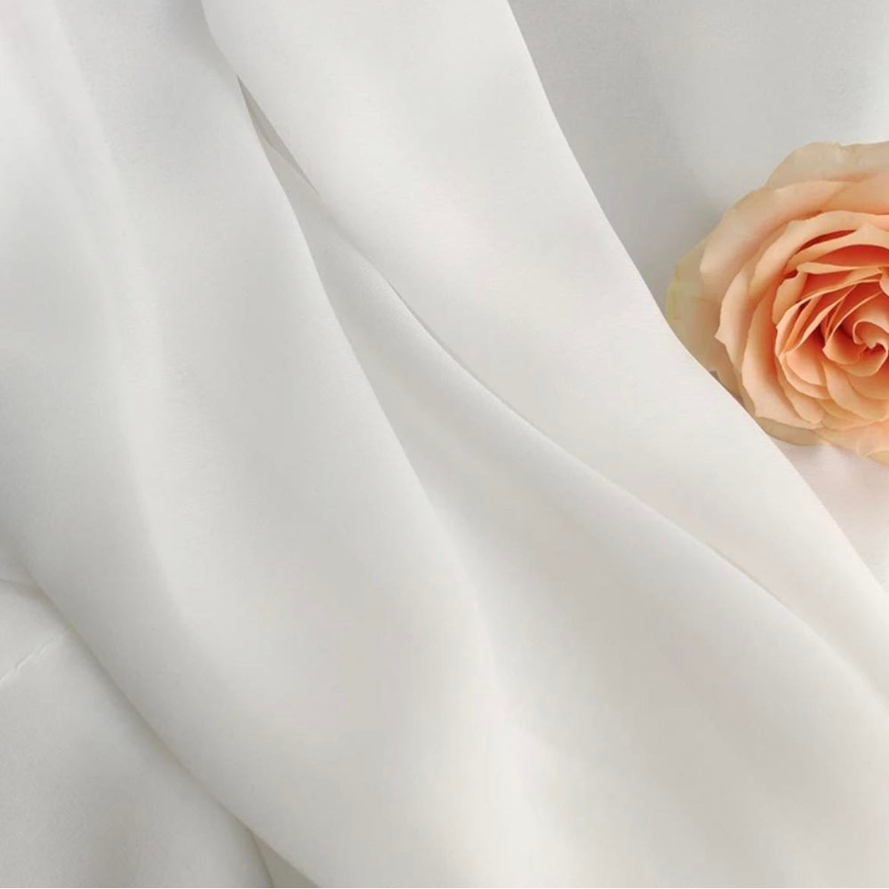 Velour Satin Κουρτίνα Λευκή 80% Σκίασης Με Τρέσα Υ270xΦ280cm 341-12