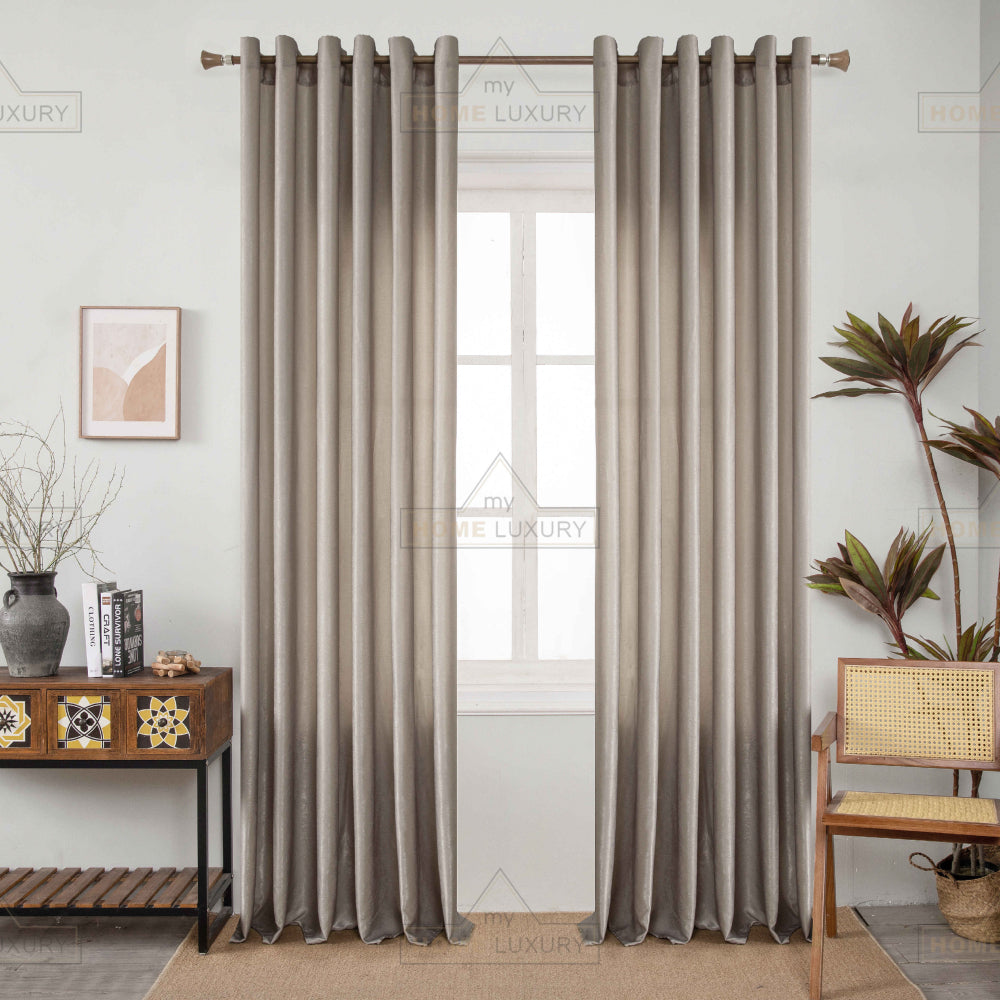 Velour Satin Κουρτίνα Μόκα 80% Σκίασης Με Τρέσα Υ270xΦ280cm 341-4