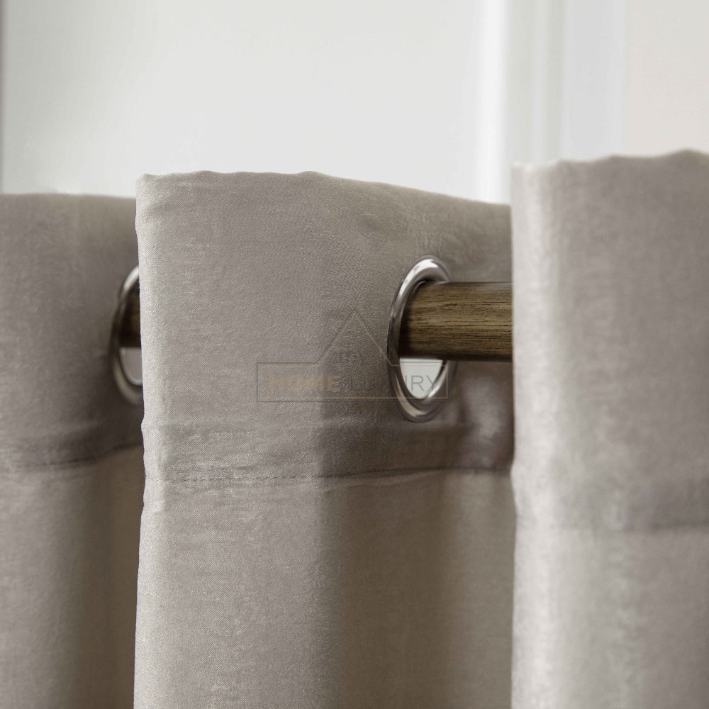 Velour Satin Κουρτίνα Μόκα 80% Σκίασης Με Τρέσα Υ270xΦ280cm 341-4