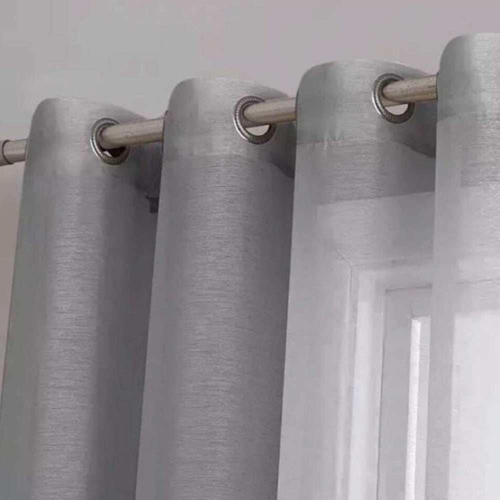 Island Κουρτίνα Τούλι Ημιδιάφανη Γκρι Με Κρίκο Υ270xΦ280cm A342-11