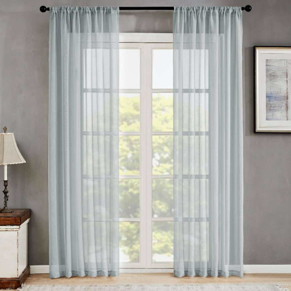 Island Κουρτίνα Τούλι Ημιδιάφανη Πετρόλ Με Κρίκο Υ270xΦ280cm A342-21