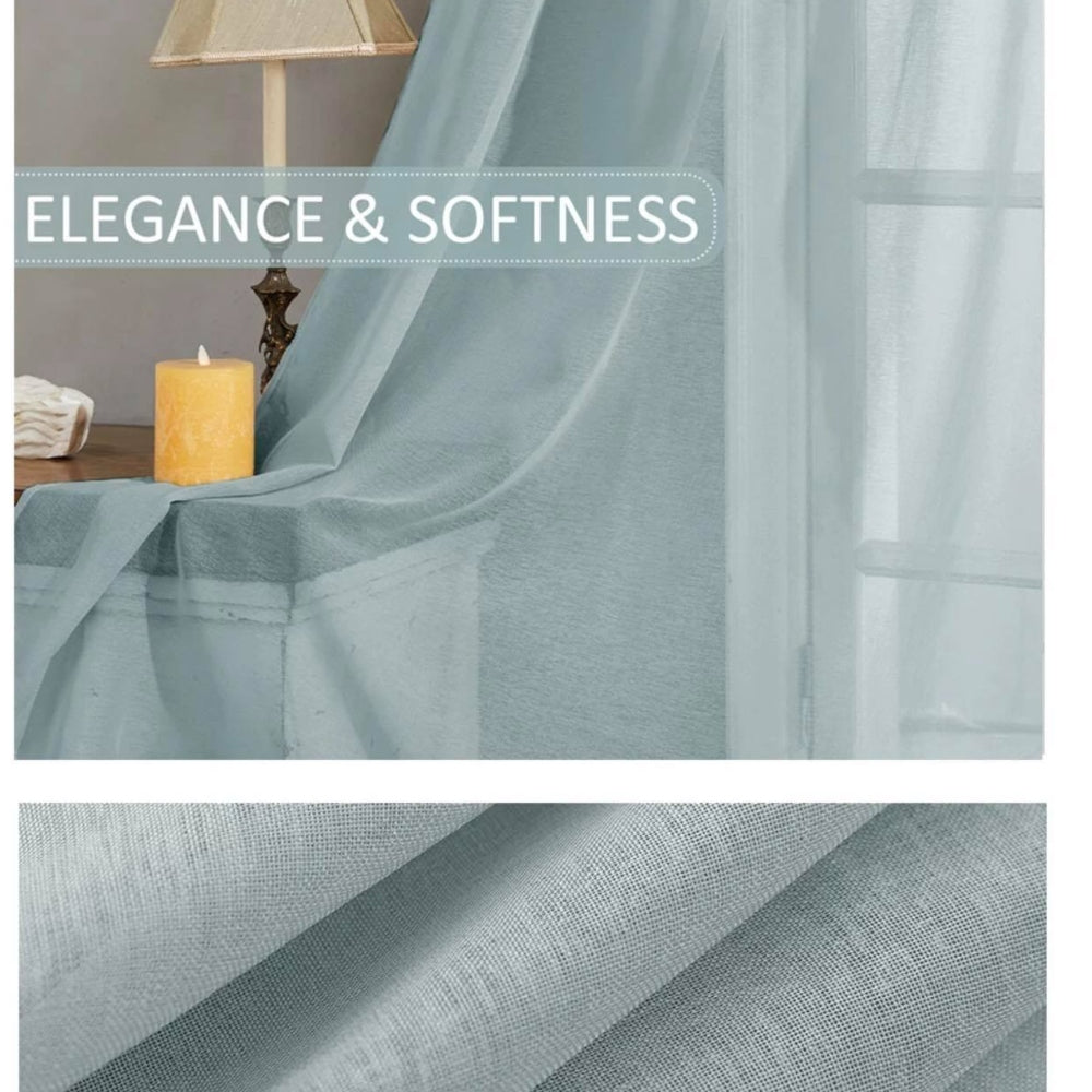 Island Κουρτίνα Τούλι Ημιδιάφανη Πετρόλ Με Κρίκο Υ270xΦ280cm A342-21