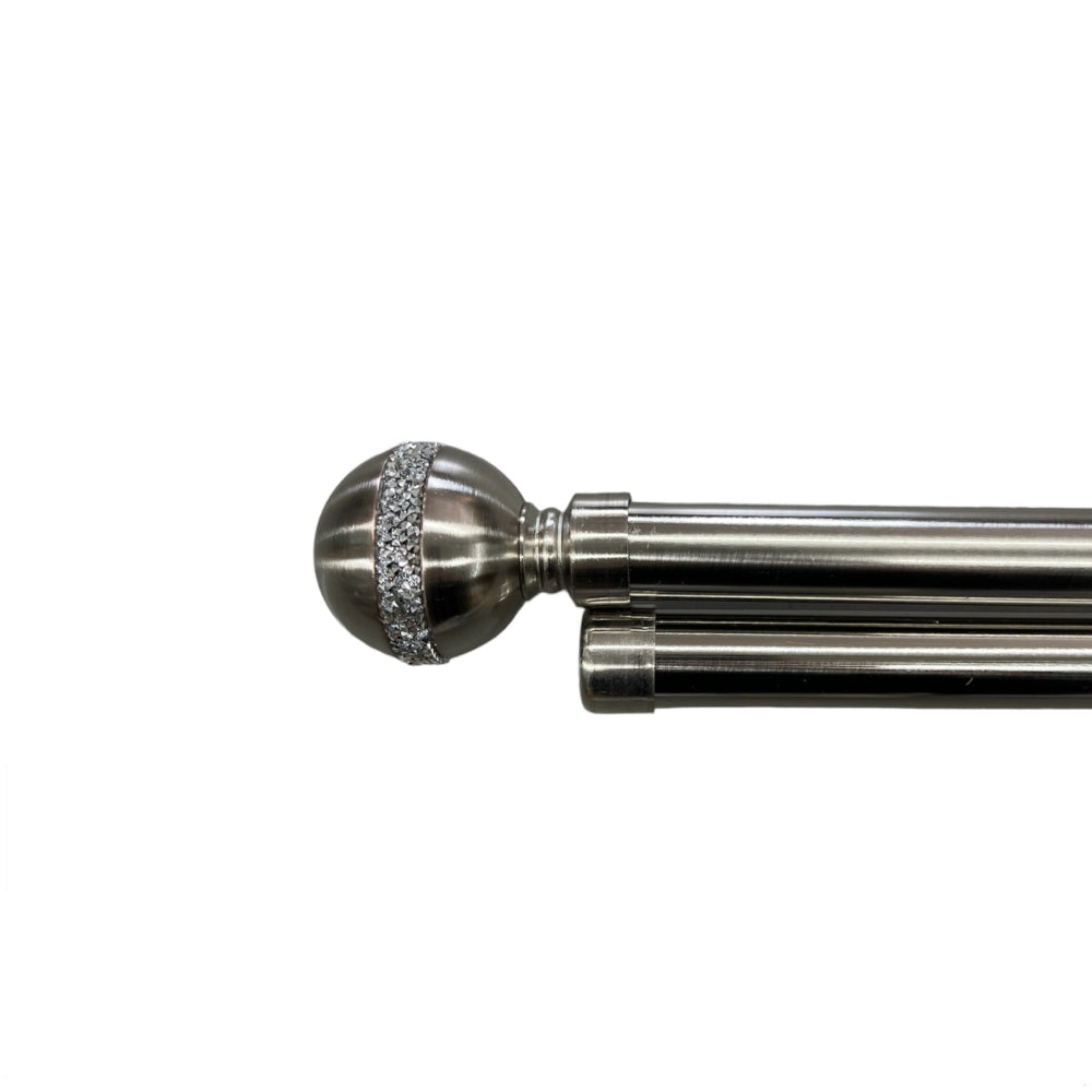 Διπλό Κουρτινόξυλο Ασημί 160 εώς 310 cm 28mm D-YQ-031