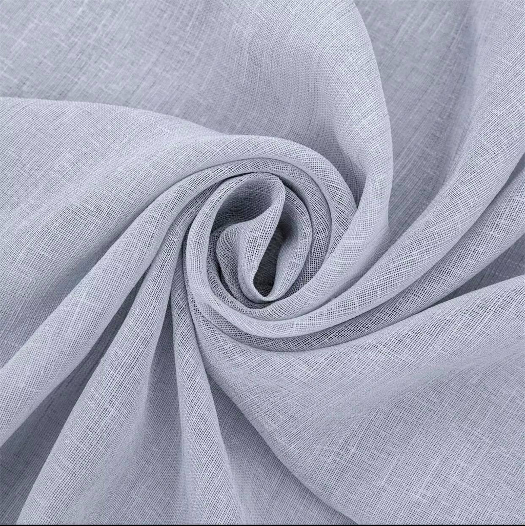 Line Κουρτίνα Λινή Ημιδιάφανη Γκρι Με Κρίκο Υ270xΦ280cm A400-11