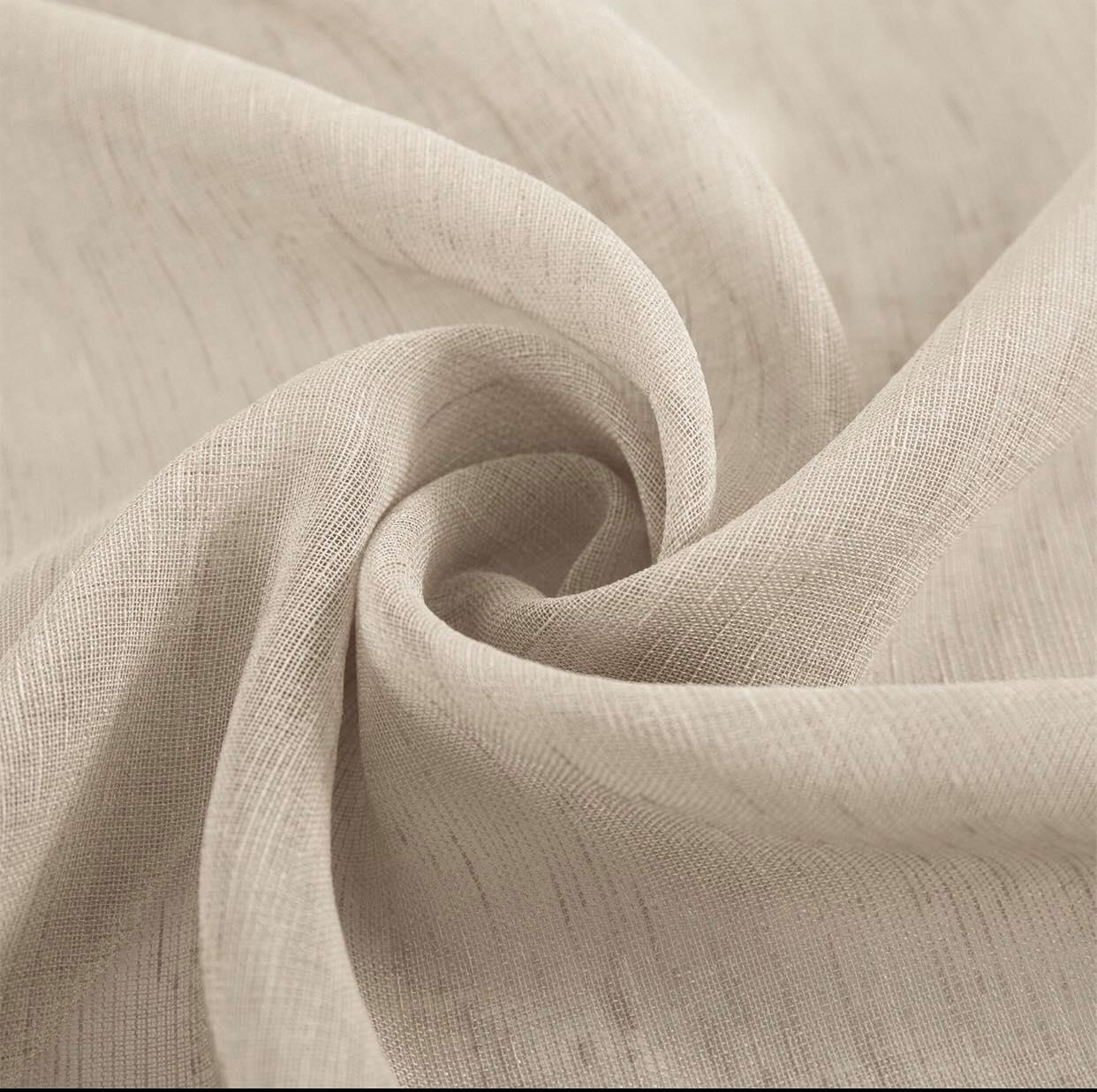 Line Κουρτίνα Λινή Ημιδιάφανη Καφέ Άμμου Με Κρίκο Υ270x280cm A400-4