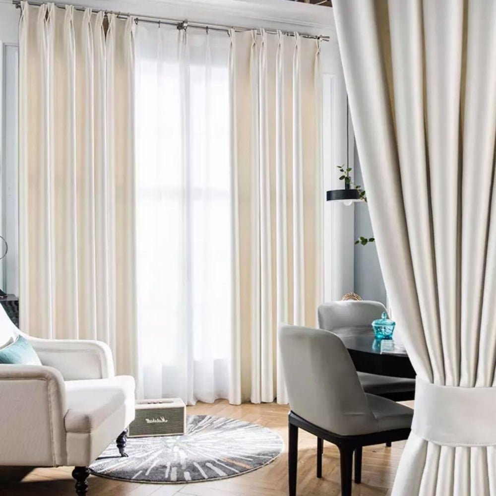 Ταφτά Κουρτίνα Σκίασης Εκρού Με Τρέσα Υ270xΦ280cm 575-8