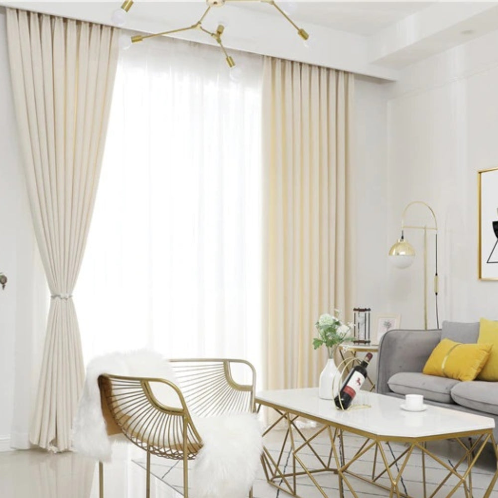 Ταφτά Κουρτίνα Σκίασης Εκρού Με Τρέσα Υ270xΦ280cm 575-8