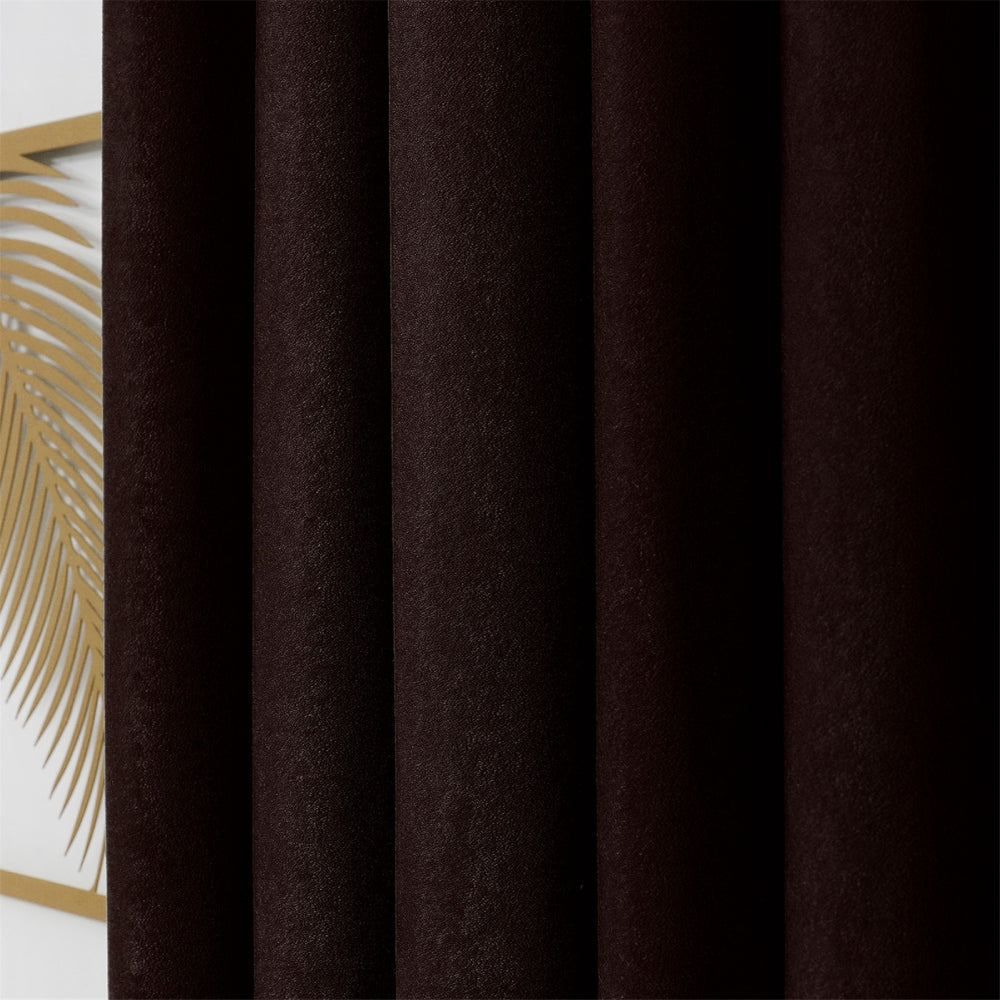 Velour Soft Κουρτίνα Σκίασης Σκούρο Καφέ Με Τρέσα Υ270xΦ280cm 596-13
