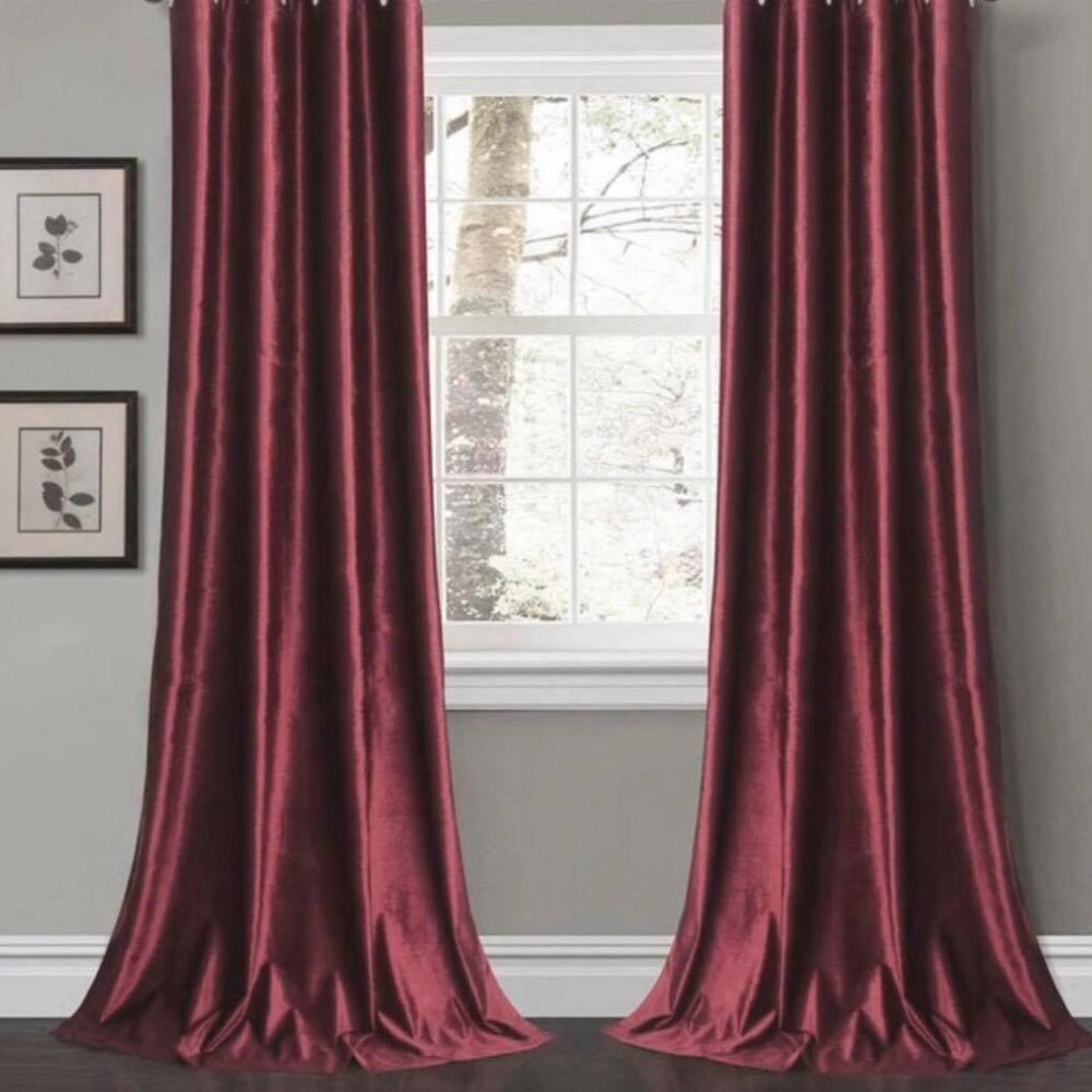 Velour Soft Κουρτίνα Σκίασης Μπορντώ Με Τρέσα Υ270xΦ280cm 596-2