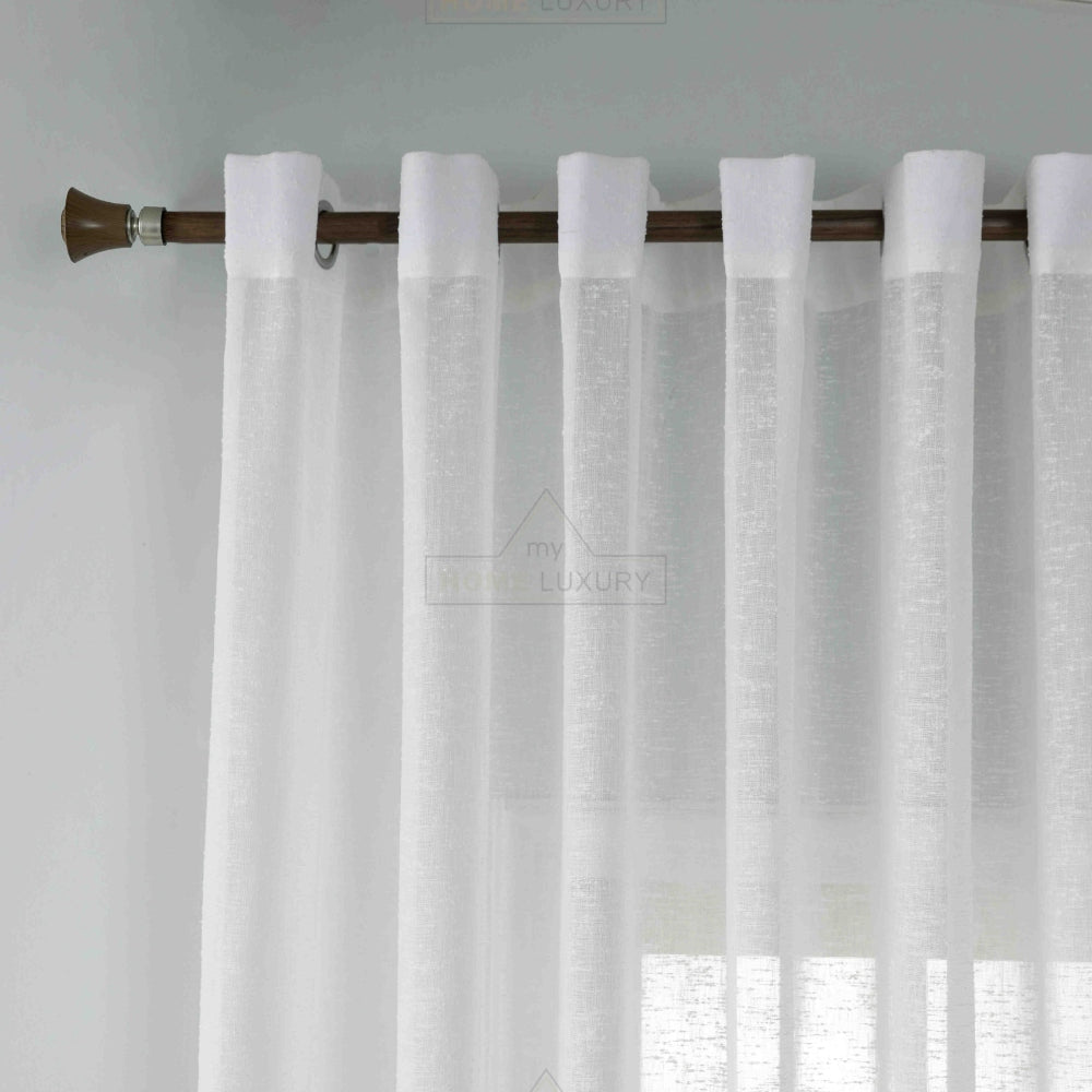 Κουρτίνα Ημιδιάφανη Λινή Λευκή Με Κρίκο 270x290cm A6023-21