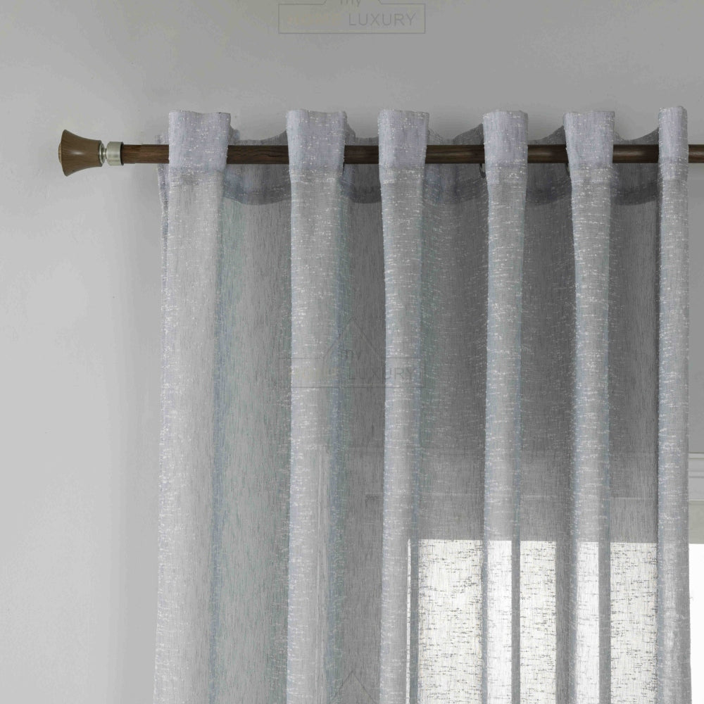 Κουρτίνα Ημιδιάφανη Λινή Γκρι Με Κρίκο 270x290cm A6023-23