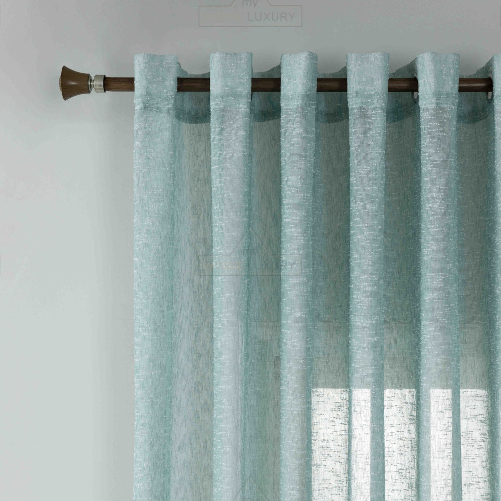 Κουρτίνα Ημιδιάφανη Λινή Πετρόλ Με Κρίκο 270x290cm A6023-26