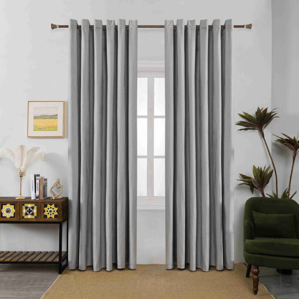 Κουρτίνα Σκίασης Ζακάρ Γκρι Με Κρίκους 270x255cm 8035-11