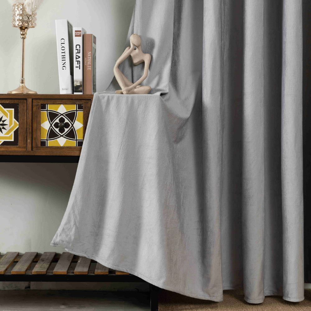 Κουρτίνα Σκίασης Ζακάρ Γκρι Με Κρίκους 270x255cm 8035-11