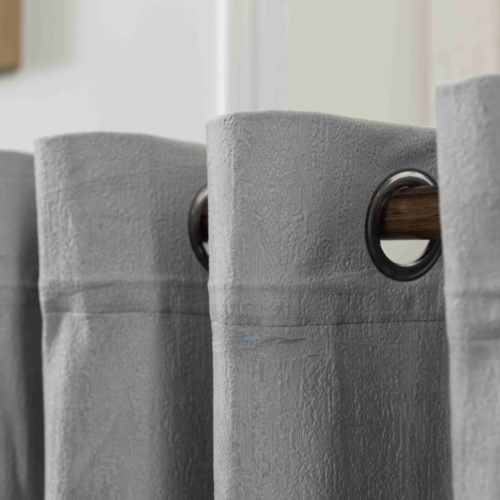 Κουρτίνα Σκίασης Ζακάρ Γκρι Με Κρίκους 270x255cm 8035-11