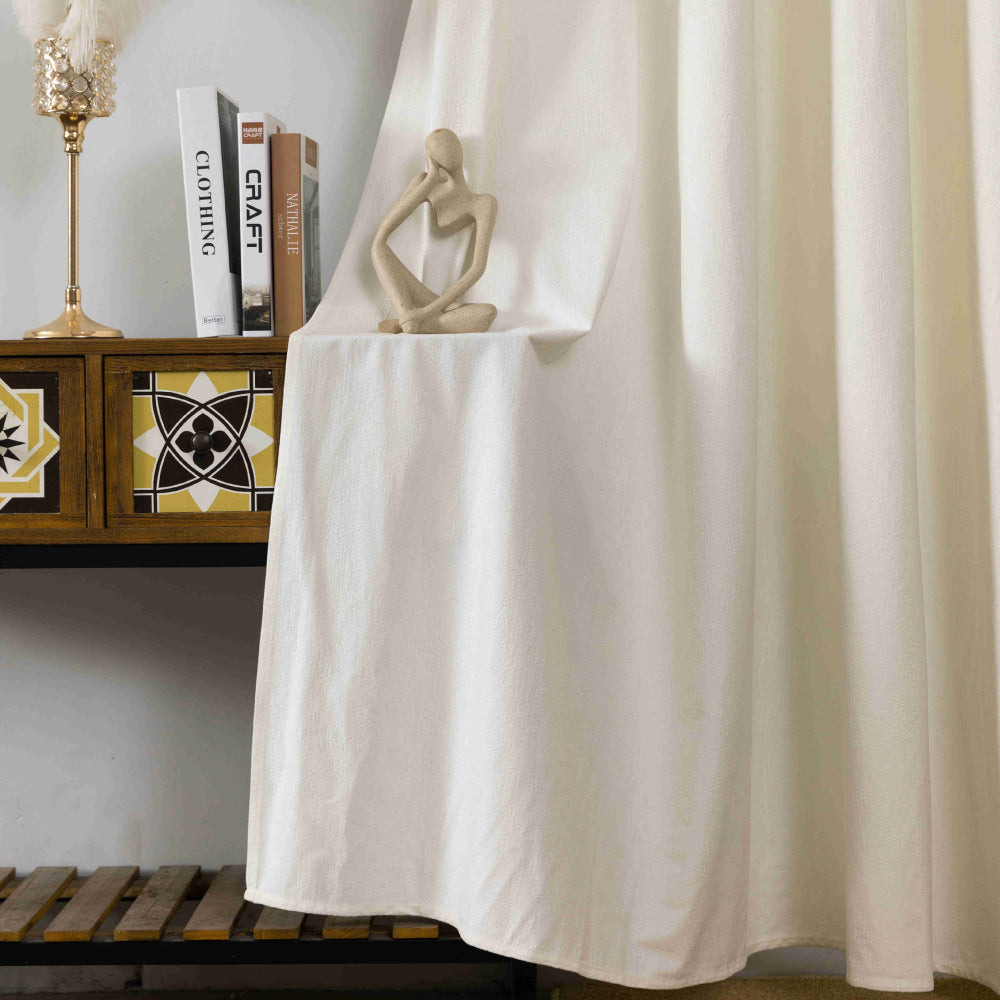 Κουρτίνα Σκίασης Ζακάρ Εκρού Με Κρίκους 270x255cm 8035-1