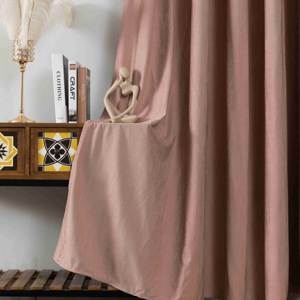 Κουρτίνα Σκίασης Ζακάρ Σομόν Με Κρίκους 270x255cm 8035-2