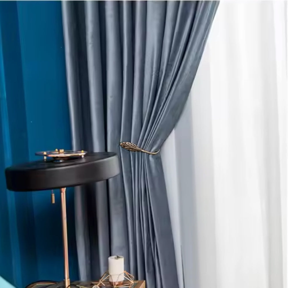 Velvet Κουρτίνα Σκίασης Μπλε με Τρέσα 270x280cm 910-7