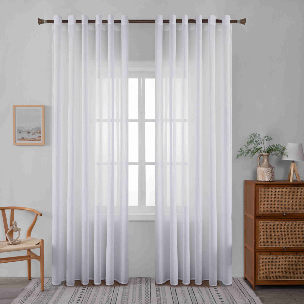 Κουρτίνα Ημιδιάφανη Βουάλ Λευκή Με Κρίκο Υ270xΦ270cm A6030-1