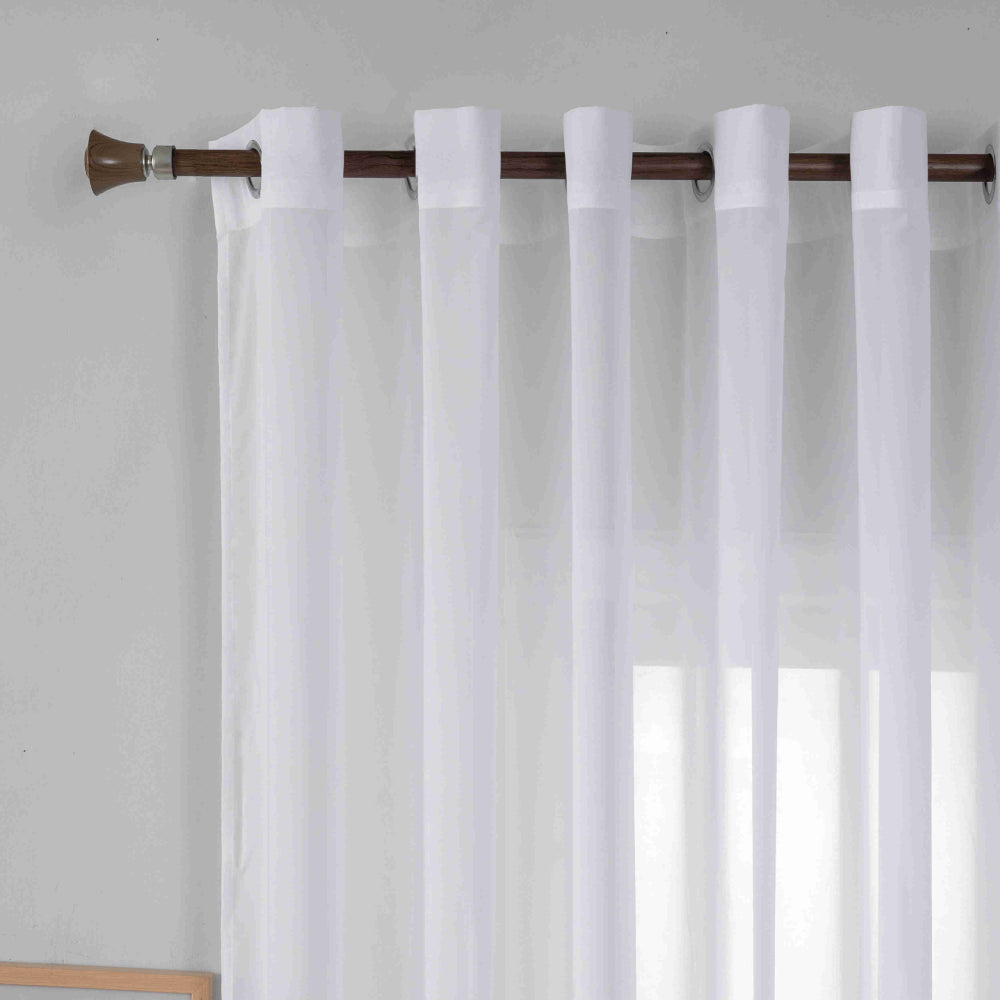 Κουρτίνα Ημιδιάφανη Βουάλ Λευκή Με Κρίκο Υ270xΦ270cm A6030-1