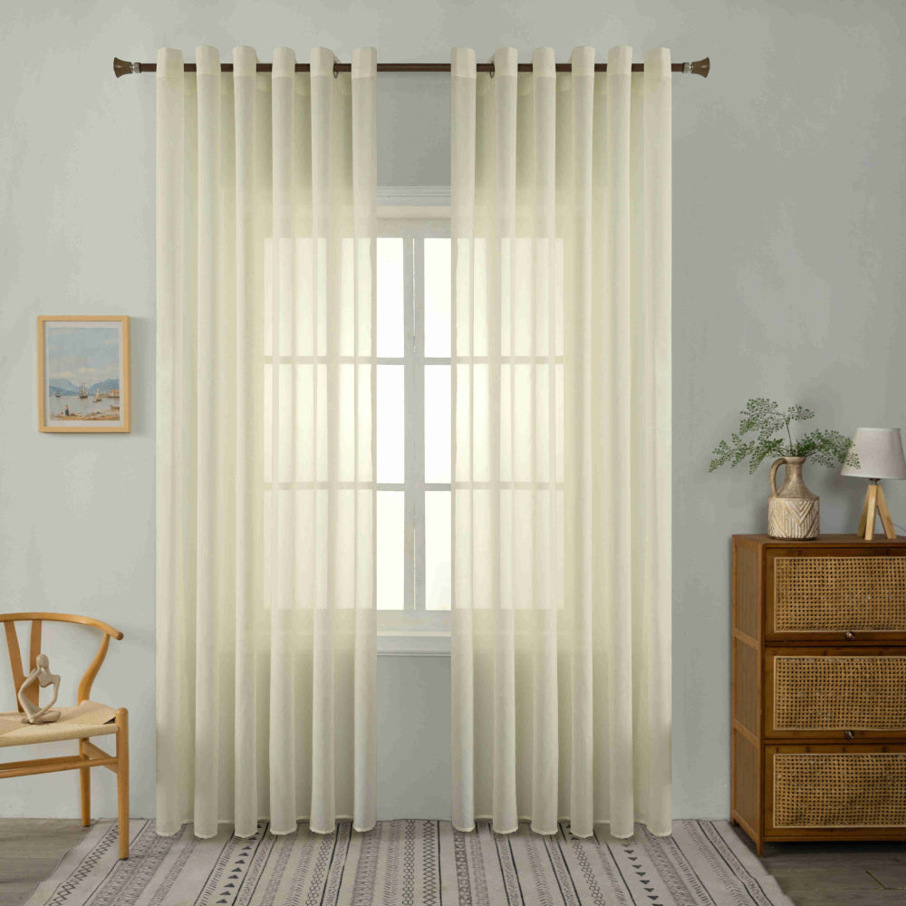 Κουρτίνα Ημιδιάφανη Βουάλ Γκρι Με Κρίκο Υ270xΦ270cm A6030-3