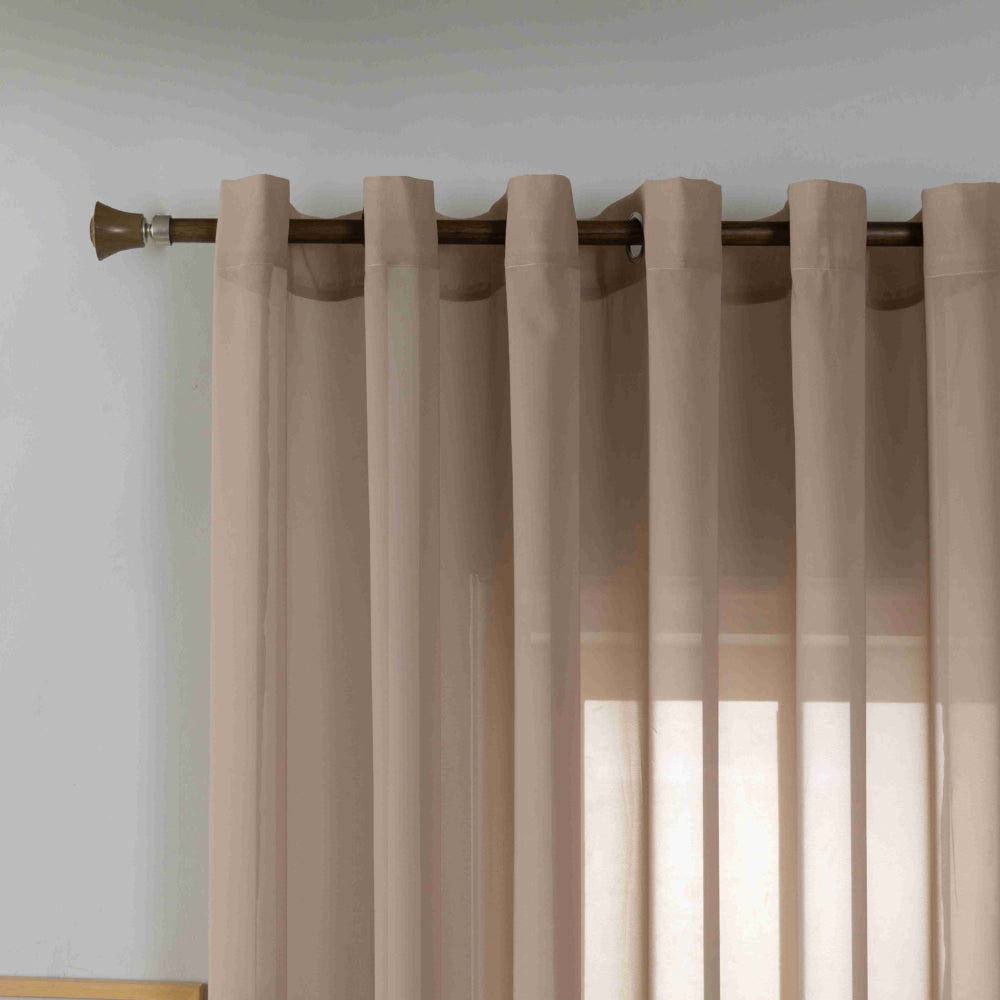 Κουρτίνα Ημιδιάφανη Βουάλ Καφέ Με Κρίκο Υ270xΦ270cm A6030-4