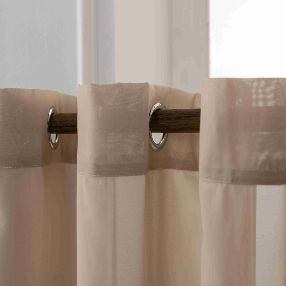 Κουρτίνα Ημιδιάφανη Βουάλ Καφέ Με Κρίκο Υ270xΦ270cm A6030-4