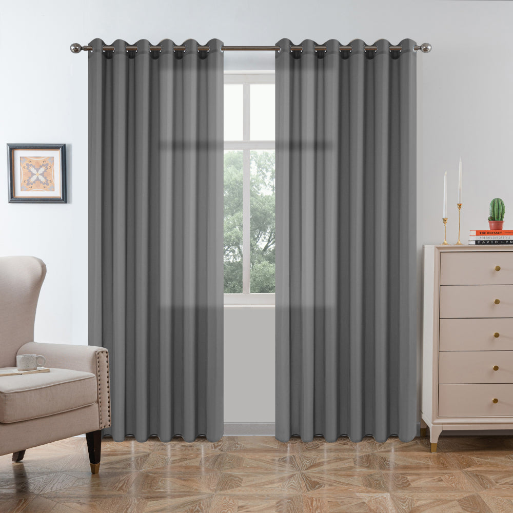 Κουρτίνα Ημιδιάφανη Βουάλ Γκρι Σκούρο Με Κρίκο Υ270xΦ270cm A6030-6