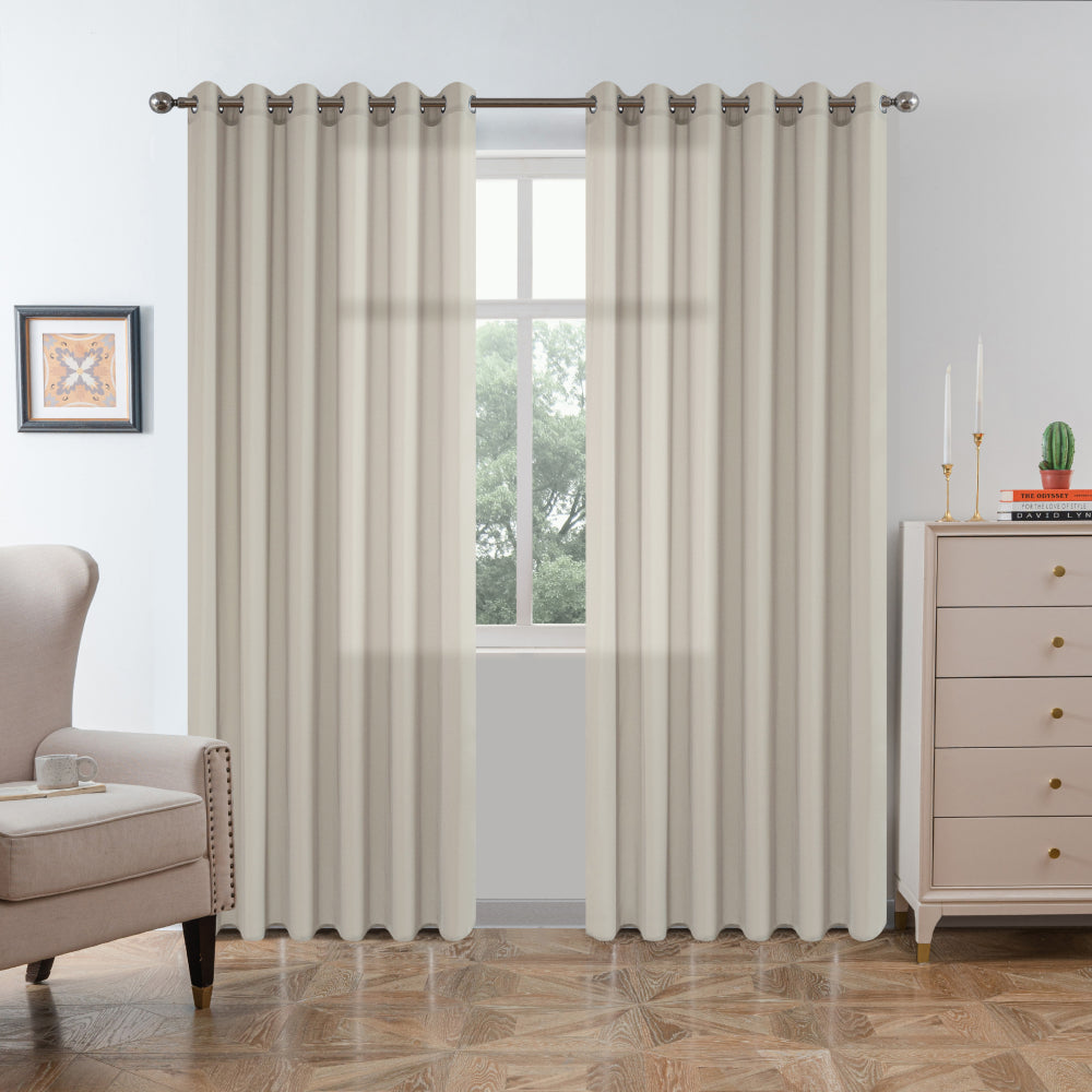 Κουρτίνα Ημιδιάφανη Βουάλ Μπεζ Με Κρίκο Υ270xΦ270cm A6030-8