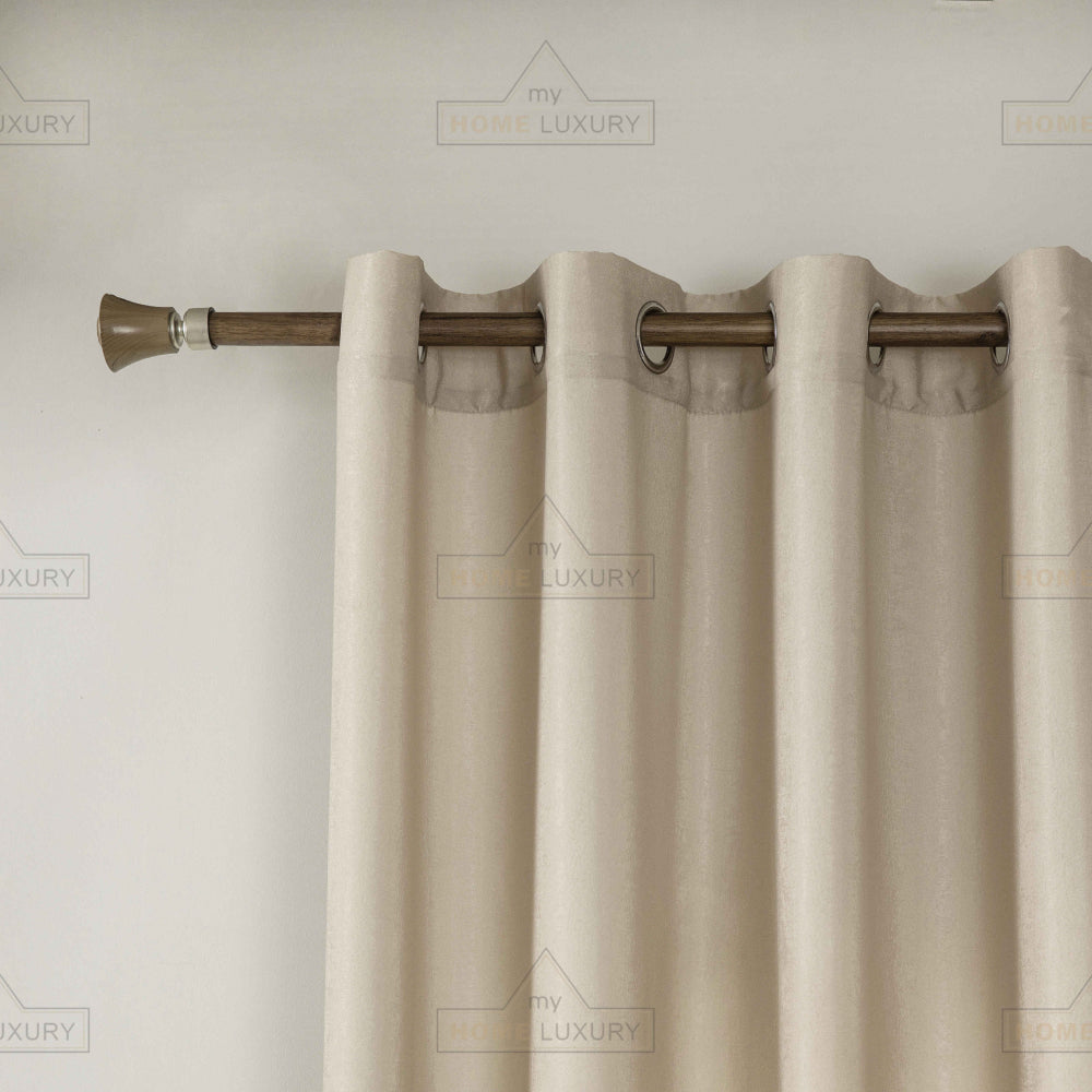 Velour Satin Κουρτίνα Μπεζ Χρυσό 80% Σκίασης Με Τρέσα Υ270xΦ280cm 341-1