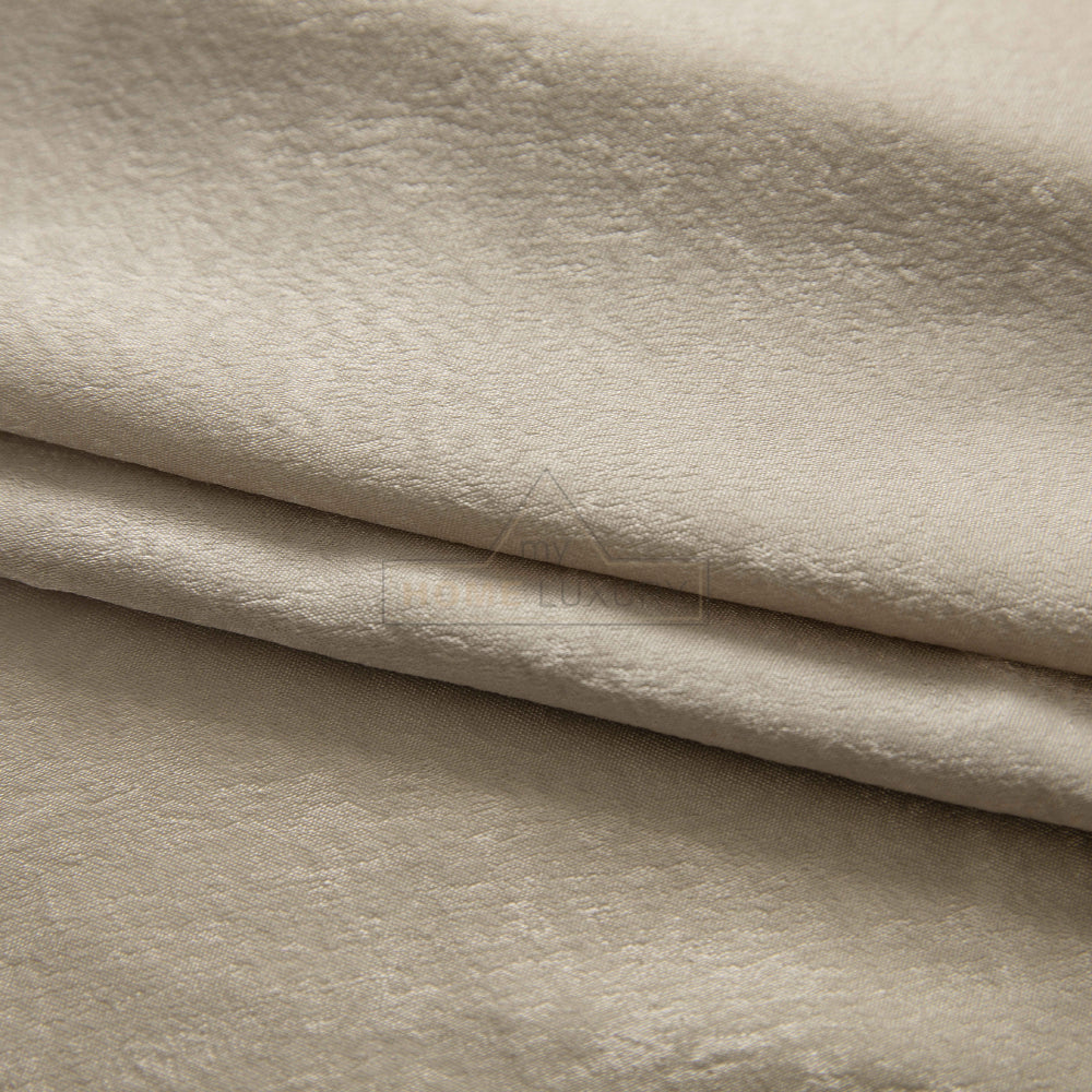Velour Satin Κουρτίνα Μπεζ Χρυσό 80% Σκίασης Με Τρέσα Υ270xΦ280cm 341-1