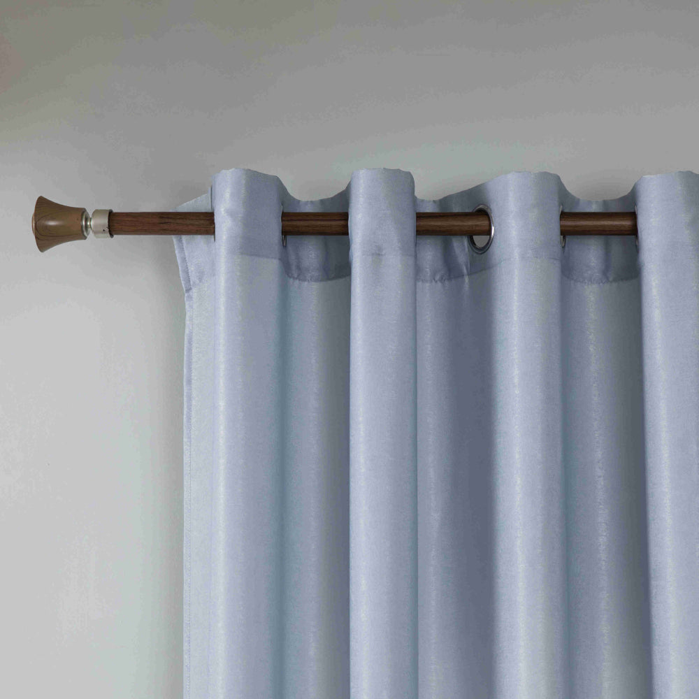 Velour Satin Κουρτίνα Ανοιχτό Μπλε 80% Σκίασης Με Κρίκο Υ270xΦ280cm A6341-15