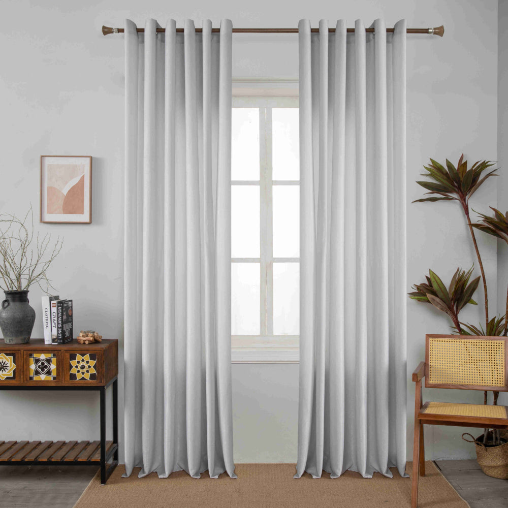 Velour Satin Κουρτίνα Ανοιχτό Γκρι 80% Σκίασης Με Κρίκο Υ270xΦ280cm A6341-17