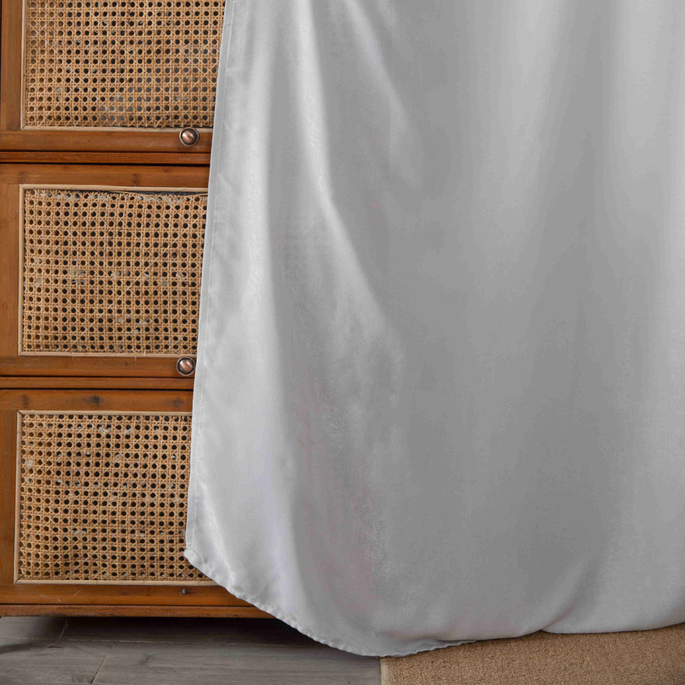 Velour Satin Κουρτίνα Ανοιχτό Γκρι 80% Σκίασης Με Κρίκο Υ270xΦ280cm A6341-17