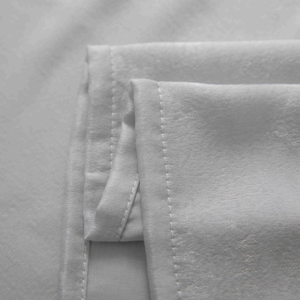 Velour Satin Κουρτίνα Ανοιχτό Γκρι 80% Σκίασης Με Κρίκο Υ270xΦ280cm A6341-17