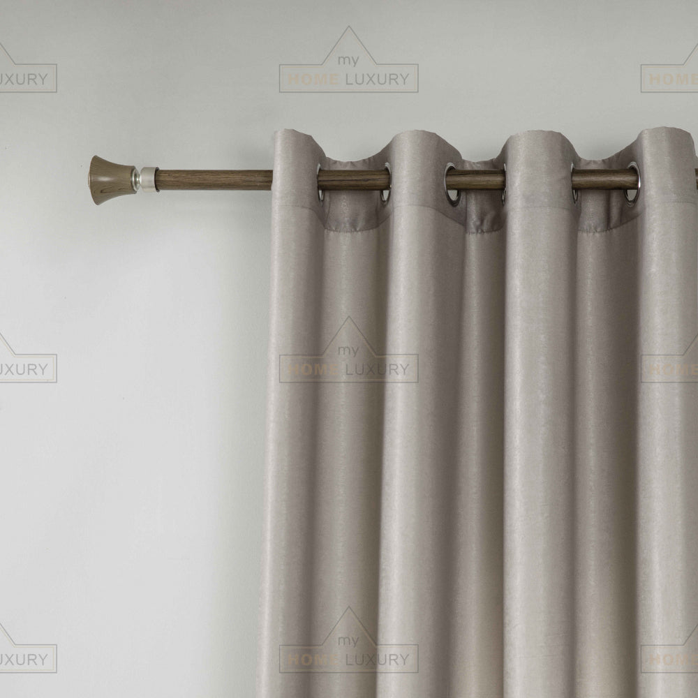 Velour Satin Κουρτίνα Μόκα 80% Σκίασης Με Κρίκο Υ270xΦ280cm A6341-9