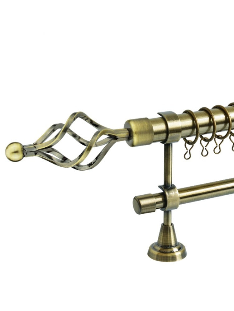 Σφαίρα Χρυσό Διπλό Inox Κουρτινόξυλο Με Άνοιγμα 120 έως 200 cm 28mm D141-9200