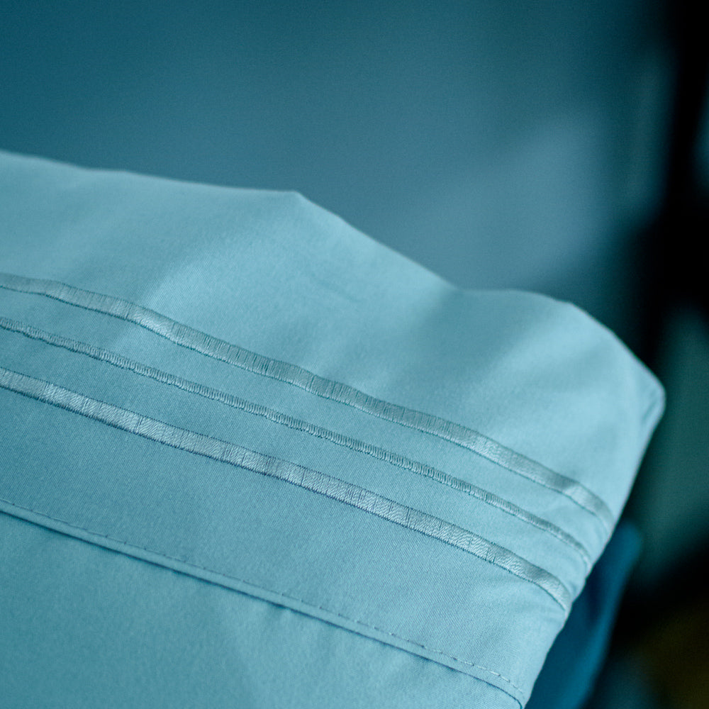 Σετ Σεντόνια Υπέρδιπλα Πετρόλ Με Λάστιχο 180x200+30cm 4τμχ Microcotton 912-9