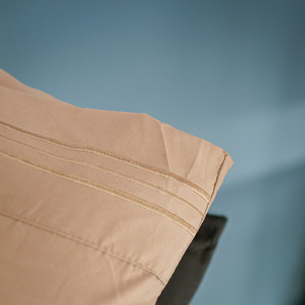 Σετ Σεντόνια Υπέρδιπλα Καφέ Με Λάστιχο 180x200+30cm 4τμχ Microcotton 912-3