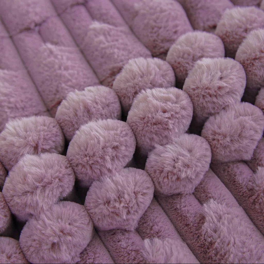 Σετ Κουβέρτοπάπλωμα Γούνα Rabbit 220x240cm 4τμχ Λιλά 986532