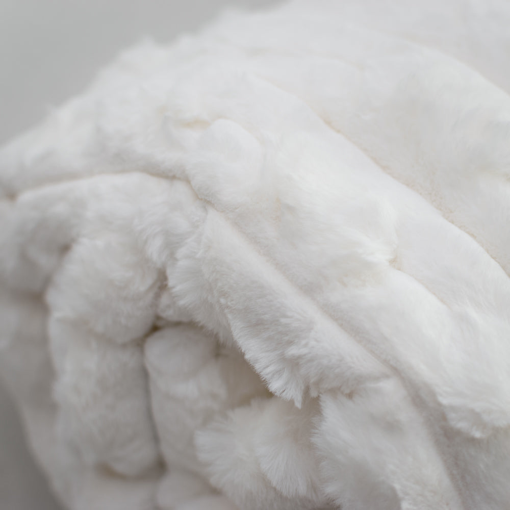 Σετ Κουβέρτοπάπλωμα Γούνα Rabbit 220x240cm 4τμχ Λευκό 986512