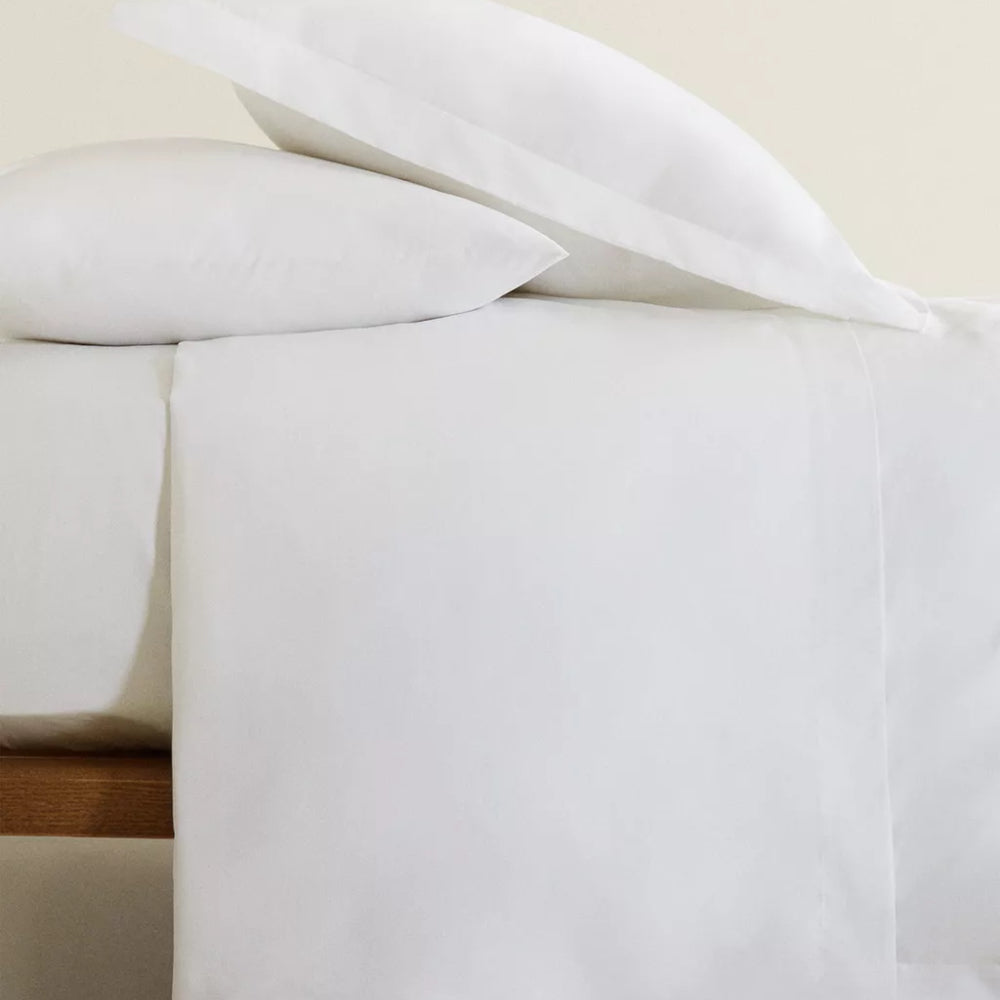 Premium Collection - Σετ Σεντόνια Βαμβακοσατέν 300tc 240x260cm Λευκό με Κέντημα 4τμχ